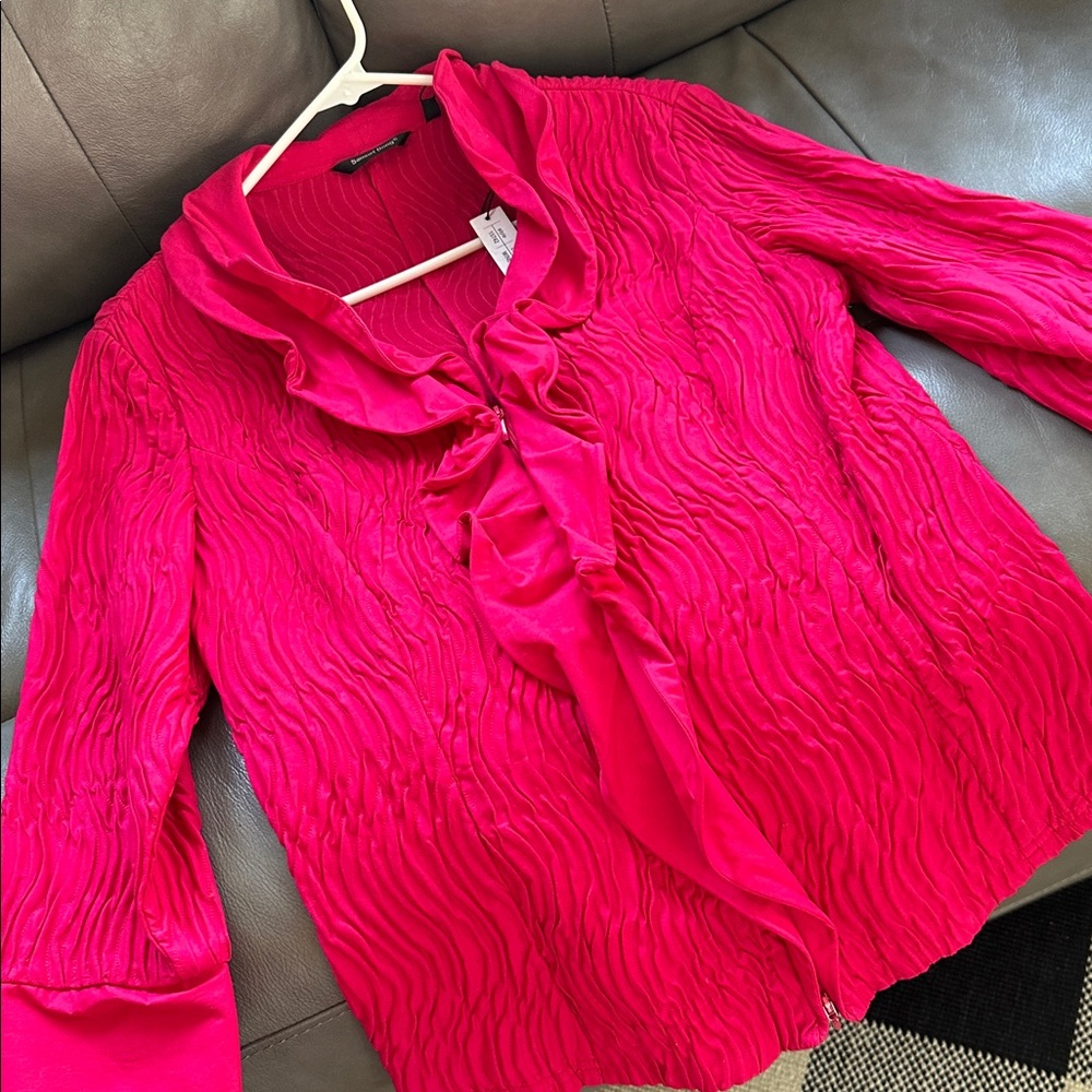 Nwts Samuel Dong Zippered front Stretch Jacket Large